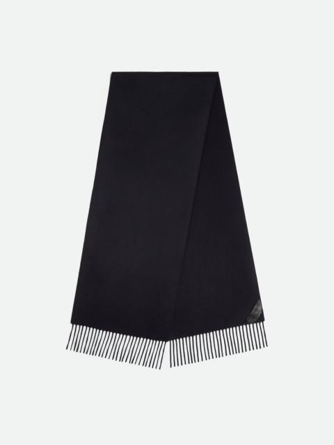 Cashmere Scarf With Leather Patch