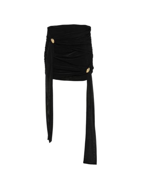sash-detail draped mini skirt