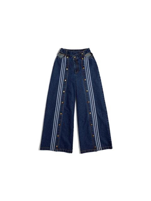adidas Ivy Park Women's Denim Wide-Leg Snap Pants Dark Denim