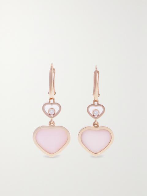 Happy Hearts 18-karat Rose Gold, Opal And Diamond Earrings