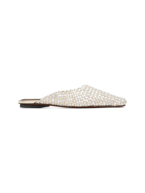 Silver & Gold Metallic Woven Slip-on Loafers
