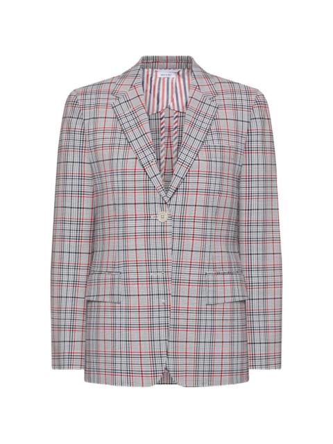 plaid-pattern blazer