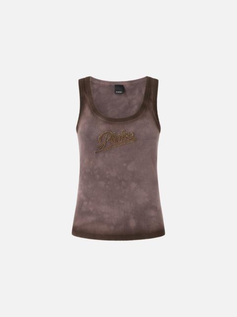 SPRAY-EFFECT VEST TOP WITH PINKO EMBROIDERY