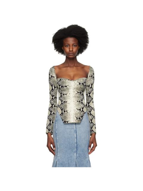 Khaki & Black Maddy Long Sleeve T-Shirt