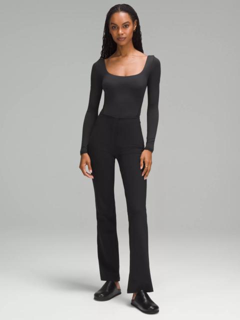 Wundermost Ultra-Soft Nulu Square-Neck Long-Sleeve Bodysuit