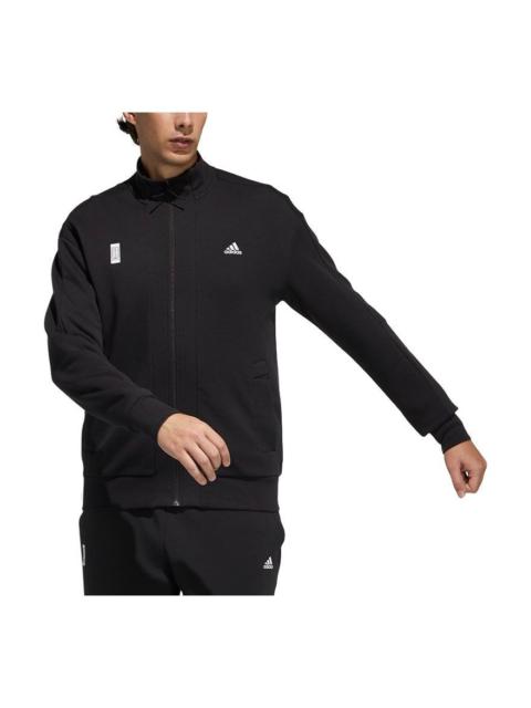 Men's adidas Wj Kn Tracktop Martial Arts Series Sports Stylish Logo Jacket Black H39334