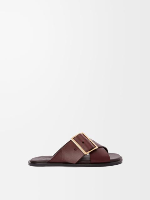 Petal Belt flat sandal in vegetable-tanned calfskin