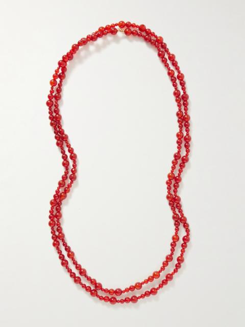 Veda Gold-tone Carnelian Necklace