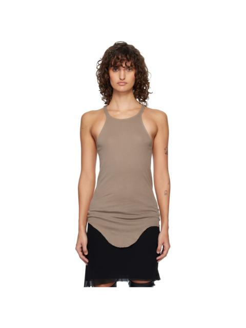Taupe Temple Racer Back Tank Top