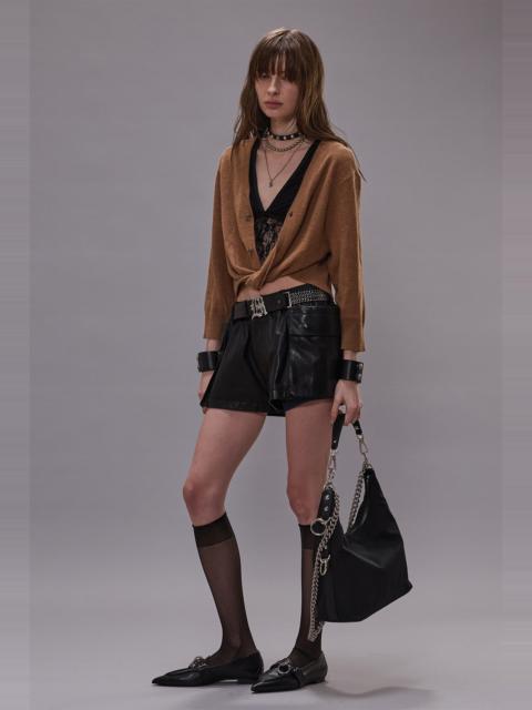 3/4 SLEEVE TWISTED FRONT CARDIGAN