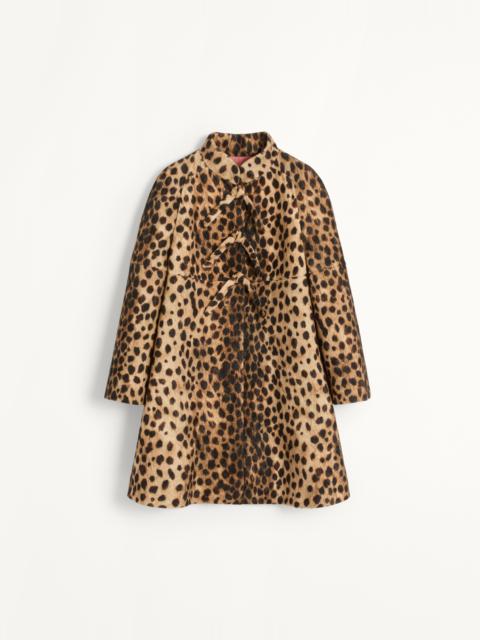 JAGUAR SPOTS PRINTED WOOL CLOTH COAT