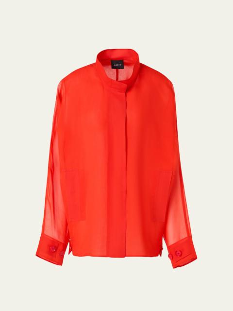 Huma Silk Georgette Oversized Parka Jacket