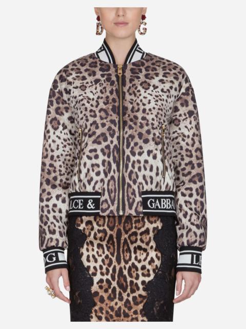 Bomber jacket in light printed nylon