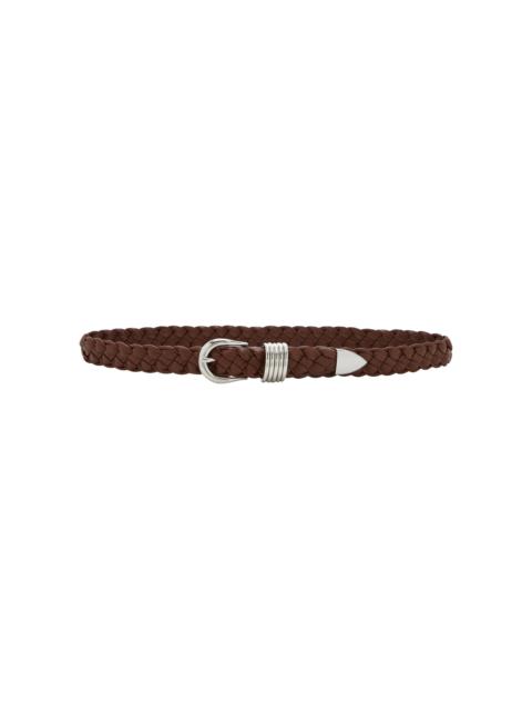 Hollyhock Braided Leather Belt brown