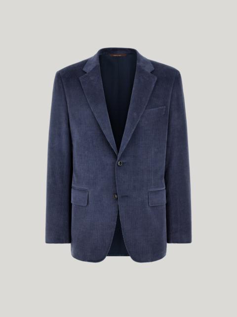 BLUE STRETCH COTTON AND CASHMERE JACKET