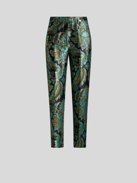 CIGARETTE TROUSERS WITH FLOWER AND BEE JACQUARD MOTIF