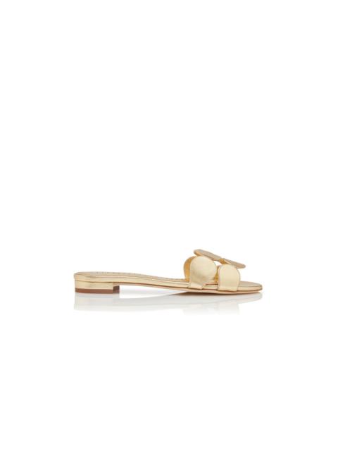 Gold Nappa Leather Flat Sandals