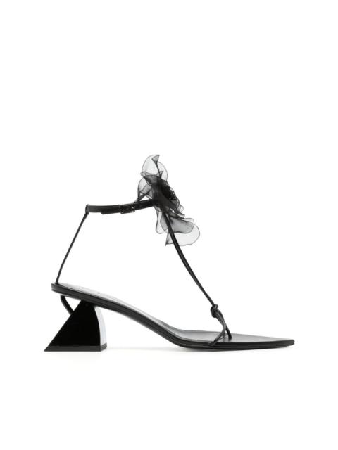 flower-detail 75mm sandals