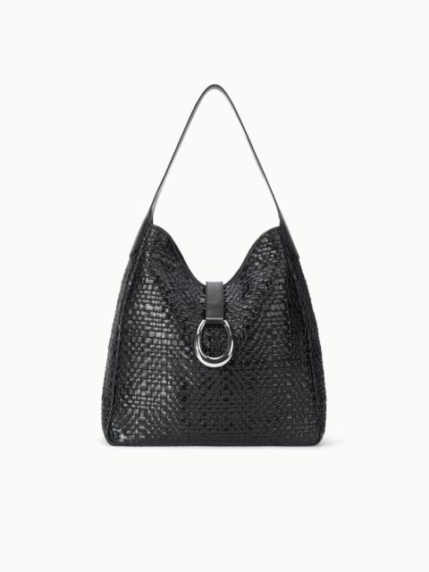 STAUD MAYA HOBO BAG BLACK WOVEN