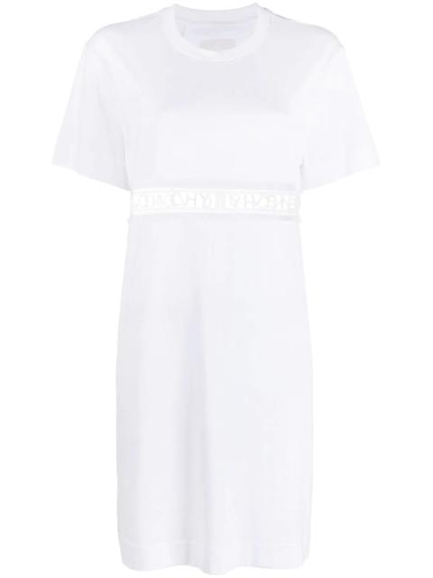 logo embroidered shift dress