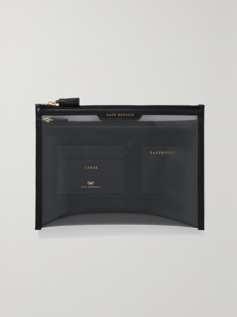 Safe Deposit Leather-trimmed Pvc Pouch