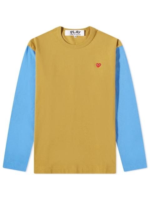 Comme des Garcons Play Long Sleeve Small Red Heart Bi-Colour