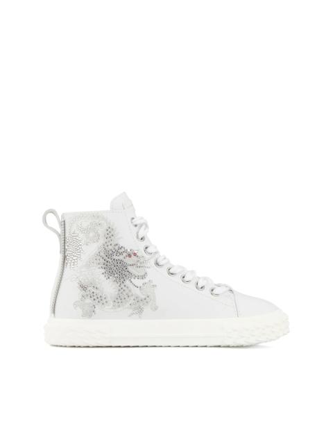 crystal-embellished high-top sneakers