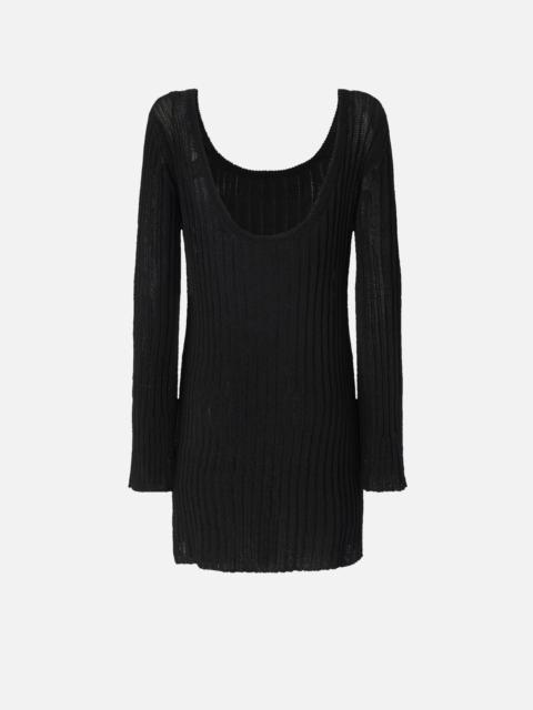 ROUND NECKLINE KNIT MINI DRESS