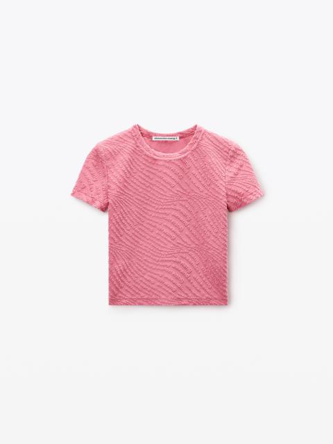 pink logo jacquard shrunken baby tee