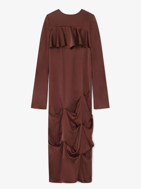 BROWN RUFFLE DRESS
