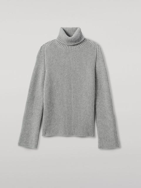 Roll-Collar Grey Cashmere Jumper