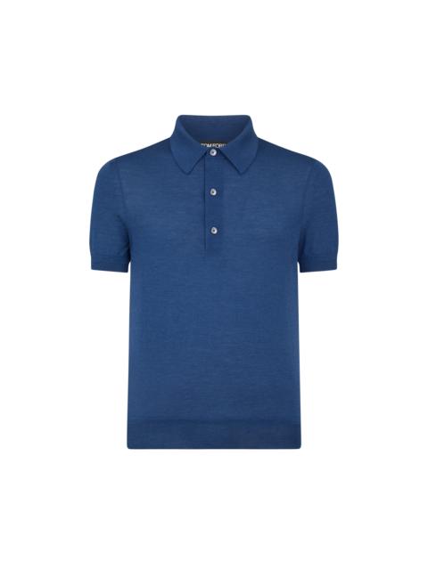 FINE GAUGE CASHMERE SILK KNIT POLO