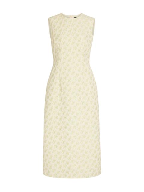 Simone Rocha Bustle Contour Floral Cotton-blend Midi Dress