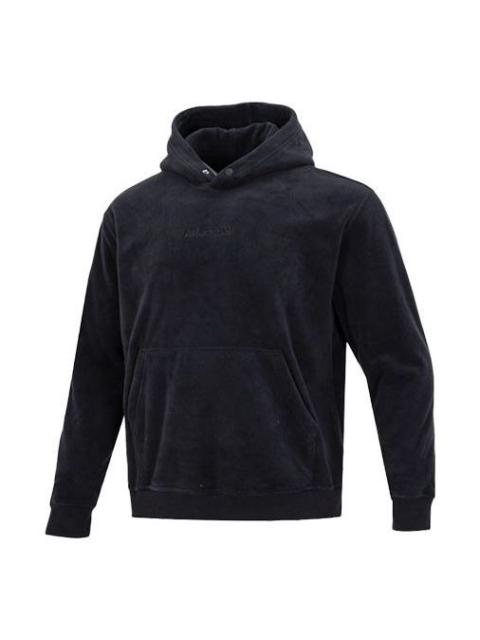 Air Jordan Solid Color Embroidered Polar Fleece Hooded Long Sleeves Hoodie Men's Black DV1572-010