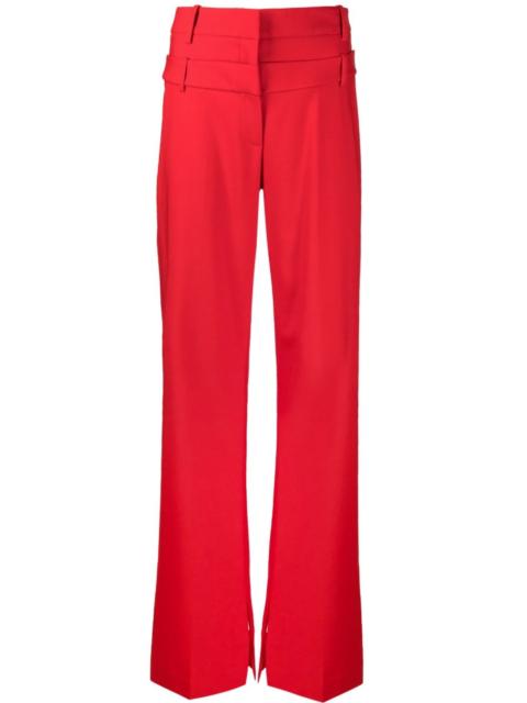 double-waistband wide-leg trousers