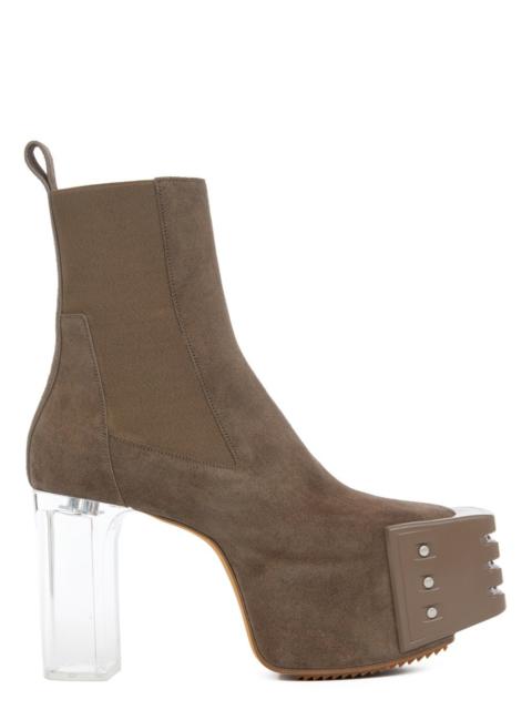 Brown Grilled Platform Boots