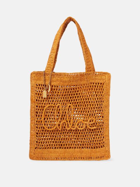 Summer Banana raffia tote bag