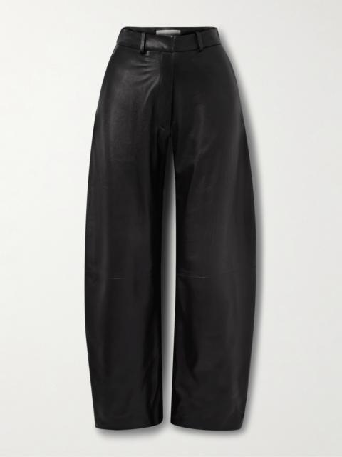 Leather Barrel-leg Pants