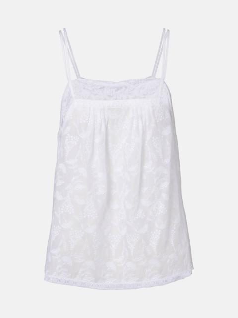 Amande floral cotton-blend voile camisole