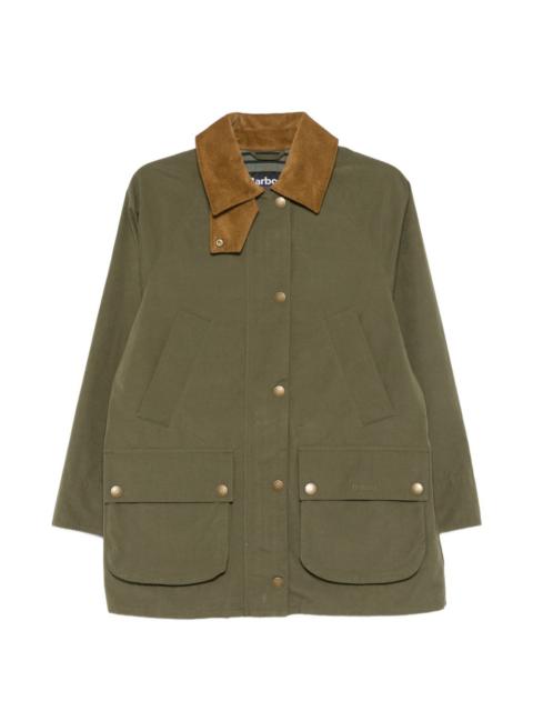 Glynis corduroy-collar front-pocket coat