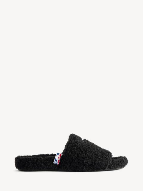 Men's Balenciaga | Nba Collaboration Furry Open Mule in Black/white