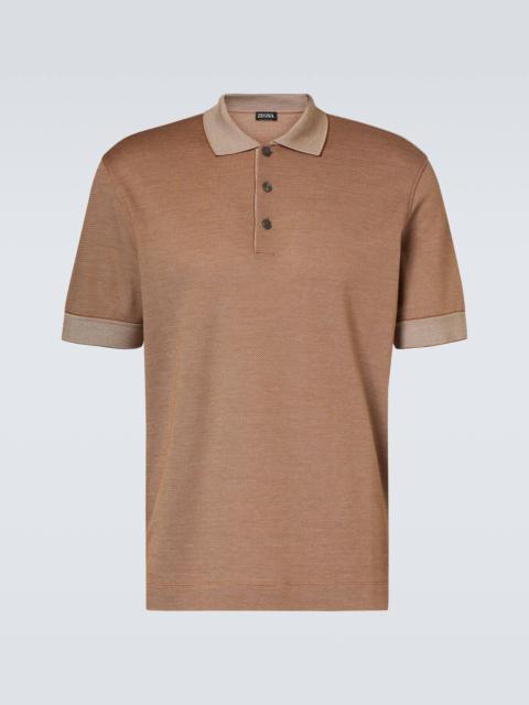 Cotton-blend polo shirt