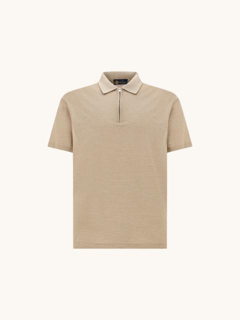 SILK AND COTTON ZIP POLO