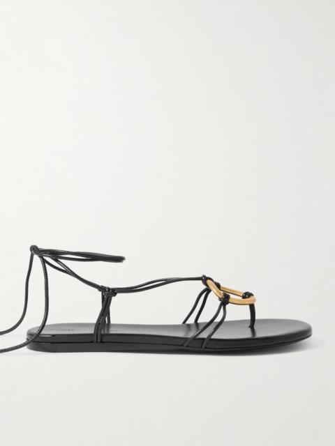 Embellished Leather Sandals