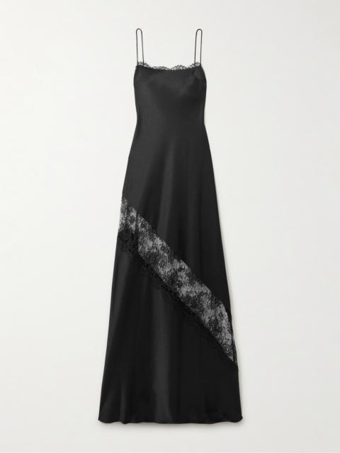 Lace-trimmed Satin Gown