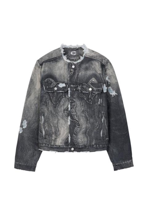 frayed denim jacket