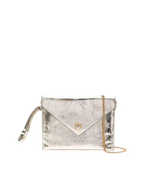 small metallic-leather flap clutch