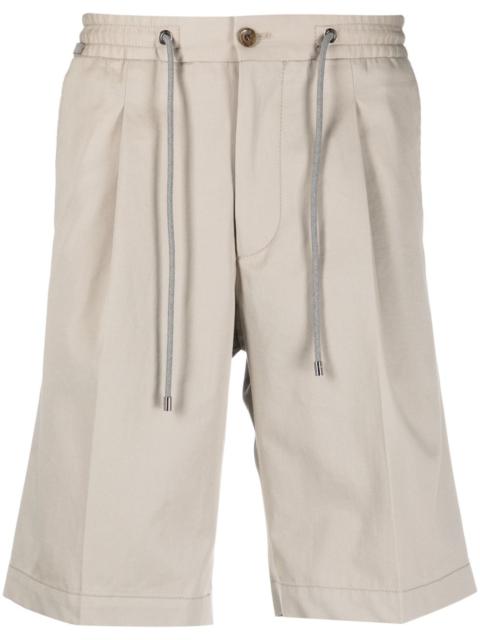 drawstring-waist chino shorts