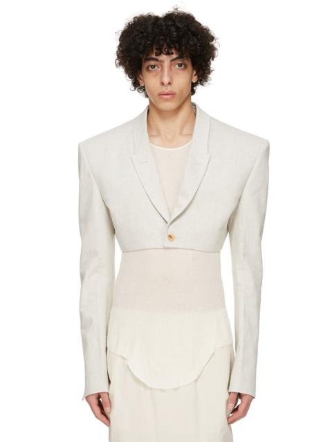 Off-White Hollywood LS Micro Tatlin Denim Blazer