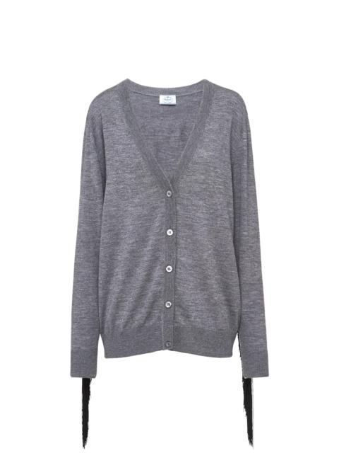 Worsted wool knit cardigan